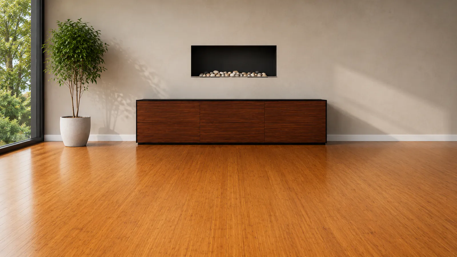 Living Area — Bamboo, straight-lay, Kalyan Nagar, 500 sq ft — flooring by Rebel Walls & Floors